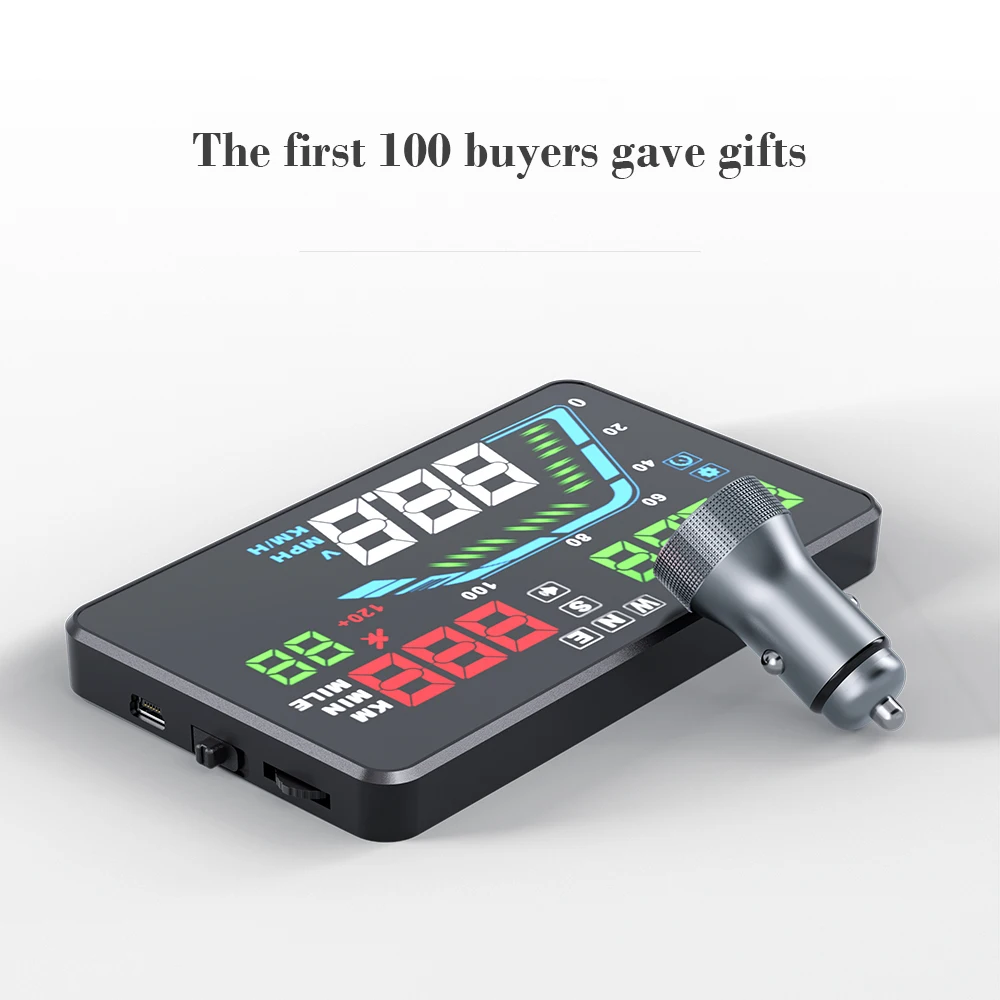 OBDHUD Q7 GPS ӵ ڵ ,  溸,   Ÿ, KM MPH HUD  ÷, ڵ ׼