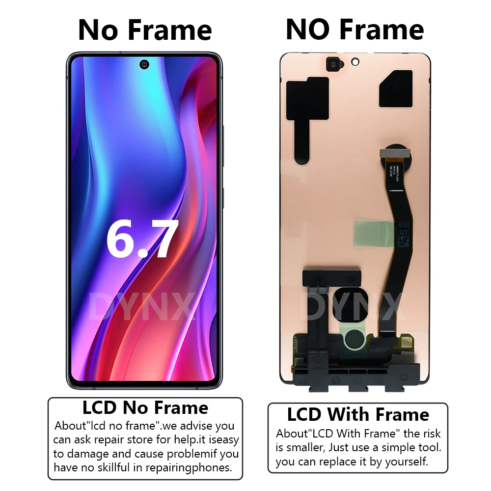 LCD 디스플레이 터치 스크린 디지타이저 어셈블리 교체, 삼성 6.7 용 슈퍼 AMOLED S10 라이트, G770 G770F G770F DS G770U1