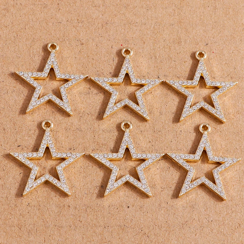 4 Stück romantische Stern Mond Kristall Charms Anhänger für Schmuck machen Ohrringe Halskette handgemachte Armband DIY Bastel bedarf – Detail 9