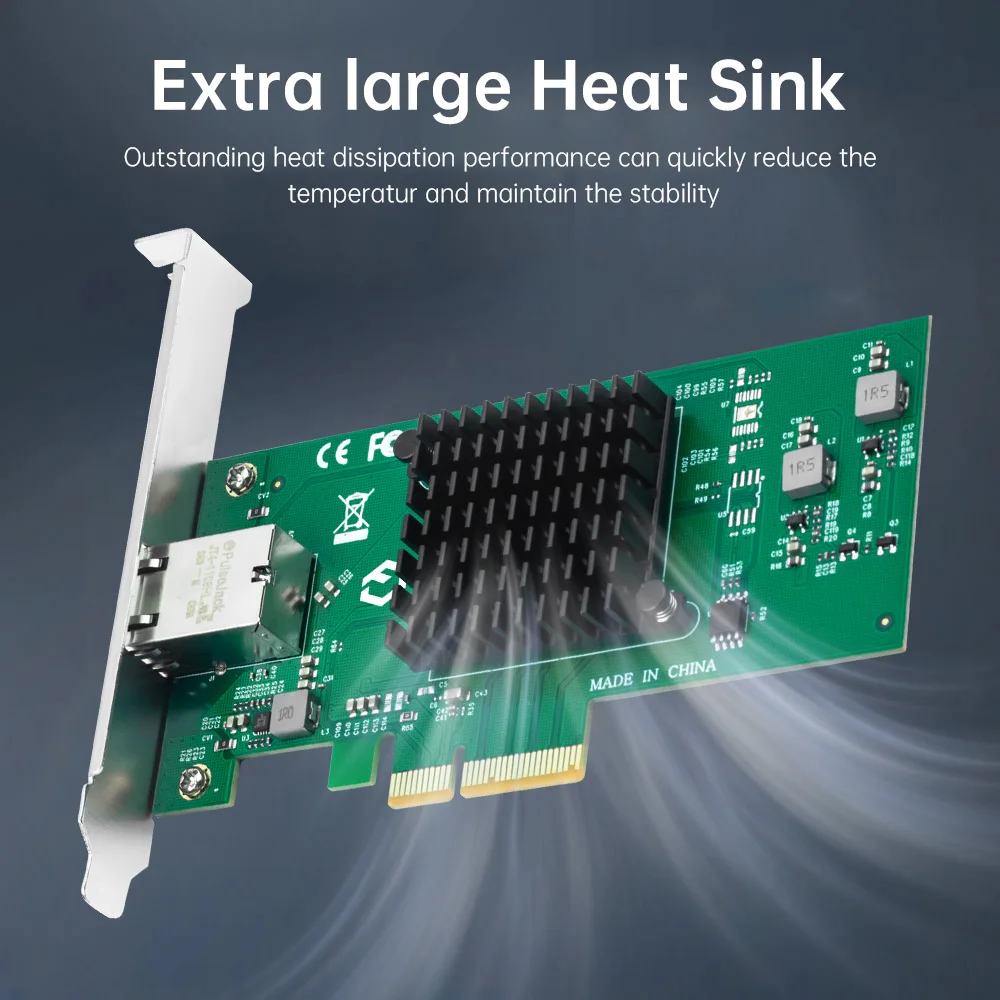 10G AQC107 PCIE-RJ45 이더넷 카드 PCIE X4 기가비트 10G/5G/2.5G/1G PCI Express LAN 어댑터(데스크탑 PC 서버용)