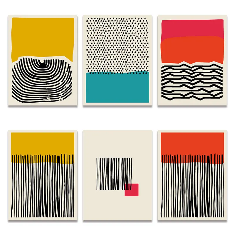 Modern Multicolored Abstract Geometric Canvas Wall Art