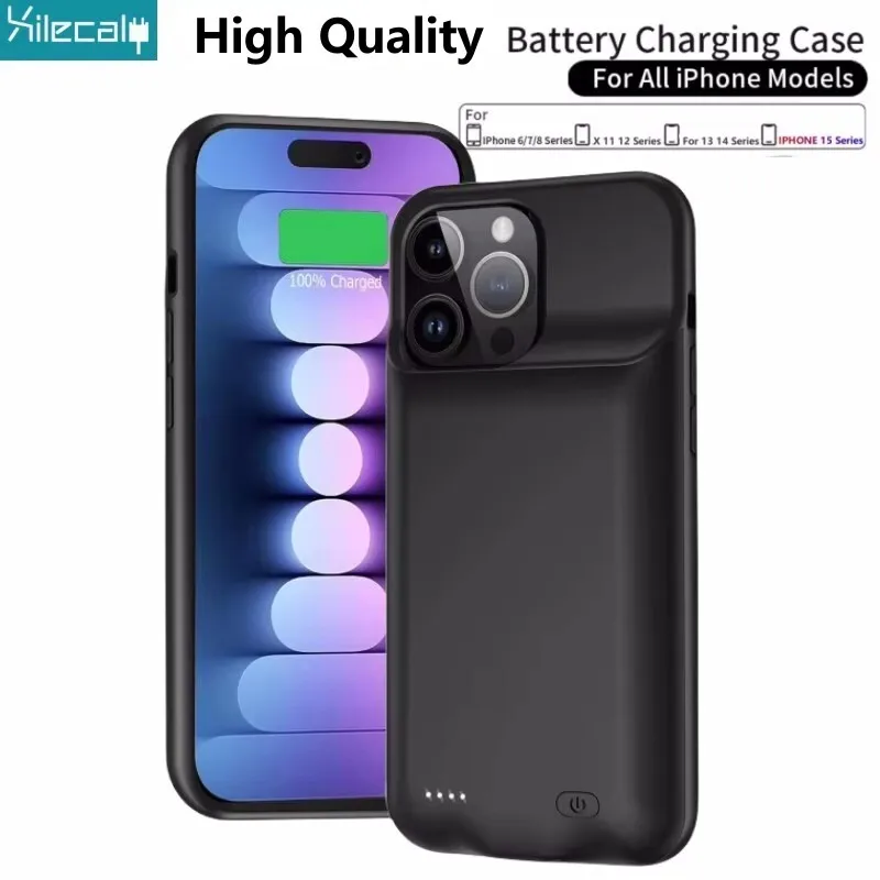 Power bank Xilecaly battery case for iPhone 15 Pro Max 13 14 Pro 12 Mini XS Max XR 7 8 Plus SE2 3
