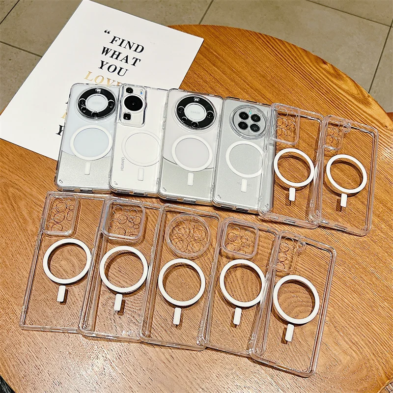 Luxury Transparent Acrylic Shockproof Magnetic Charging Case