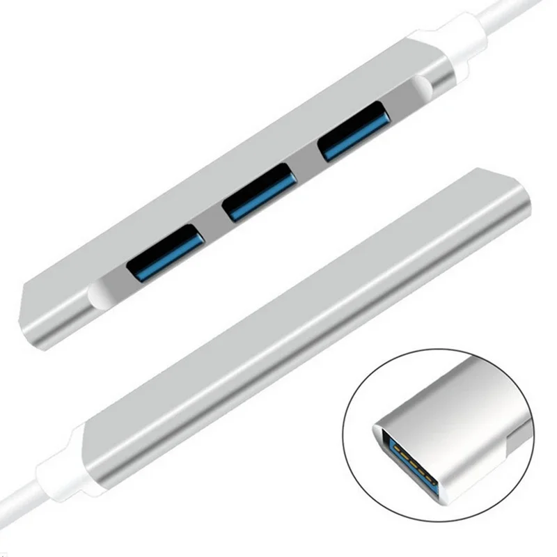 High-Speed 4-Port USB 3.0 Hub with Type C Splitter