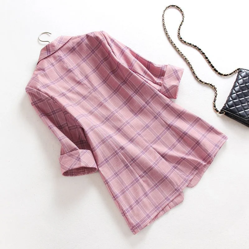 New Fashion Business Interview Set Women's Work Office Women's Quarter Sleeve Spring and Autumn Casual Blazer Traje 2023 Trend