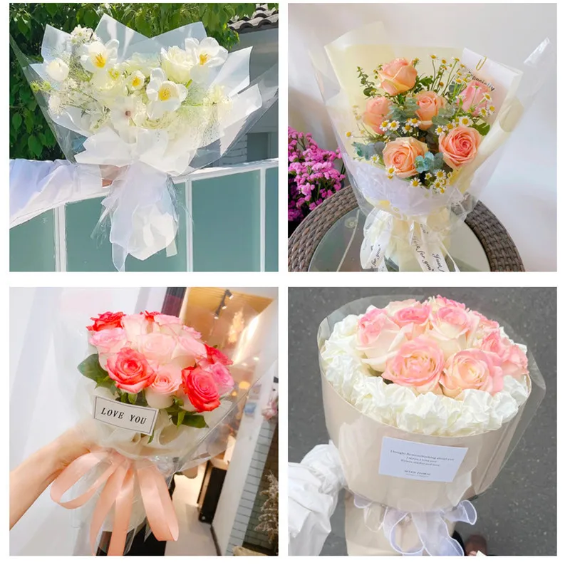 Plastic Waterproof Flower Wrapping Holographic Film Floral Bouquet Packing  Paper - China Wrapping Paper, Kraft Paper