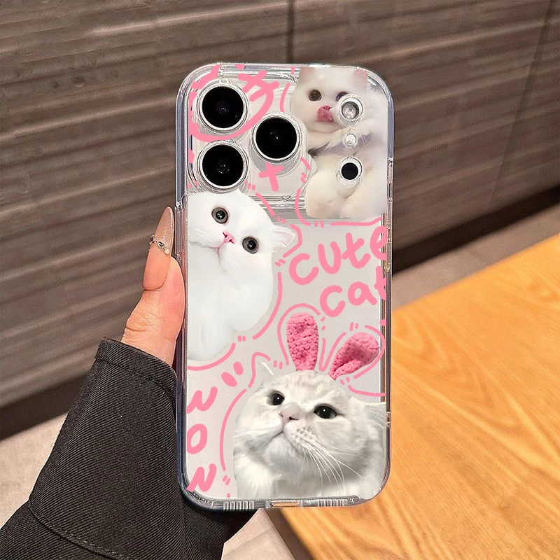 Charming Floral Bow Rabbit Cat Design Phone Case Cover