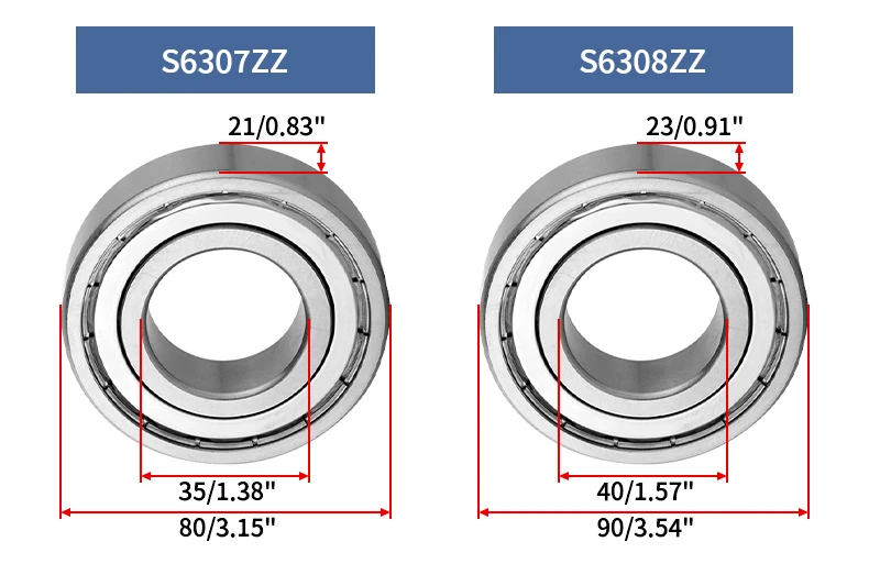 1/2/4PCS 304 Edelstahl Rillenkugellager S6000-6010ZZ SS6000-6008ZZ S6300-6308ZZ Rollenkugellager Für CNC Teile – Detail 12