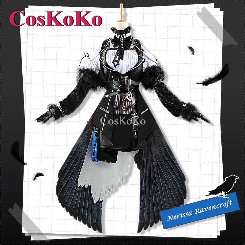 

【Customized】CosKoKo Nerissa Ravencroft Cosplay Anime VTuber Hololive Costume Sweet Dress Halloween Party Role Play Clothing New