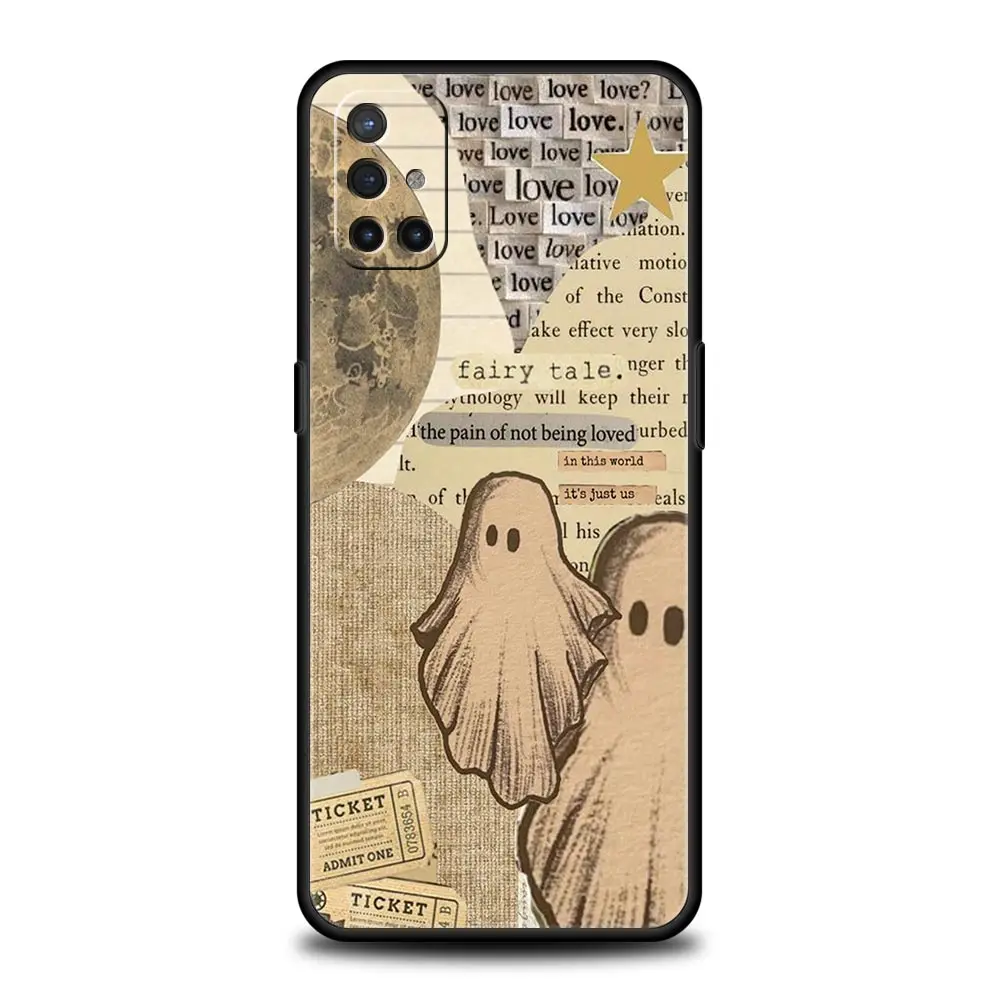 Adorable Ghost-Themed Soft Black Phone Case