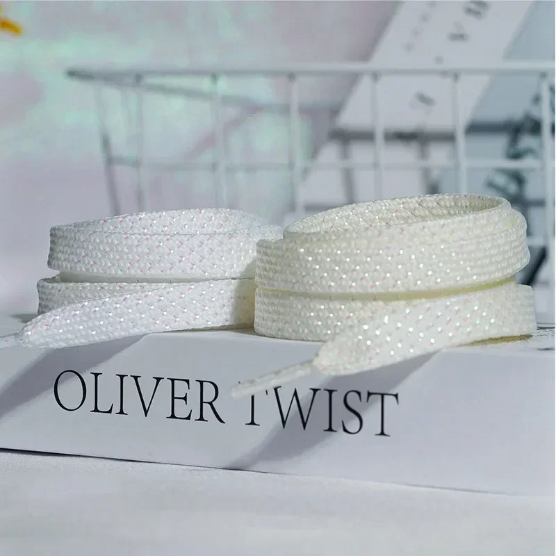 Shoe Laces Colorful Shoelaces for Sneakers Flat Gold Silver Glitter White Sports Casual