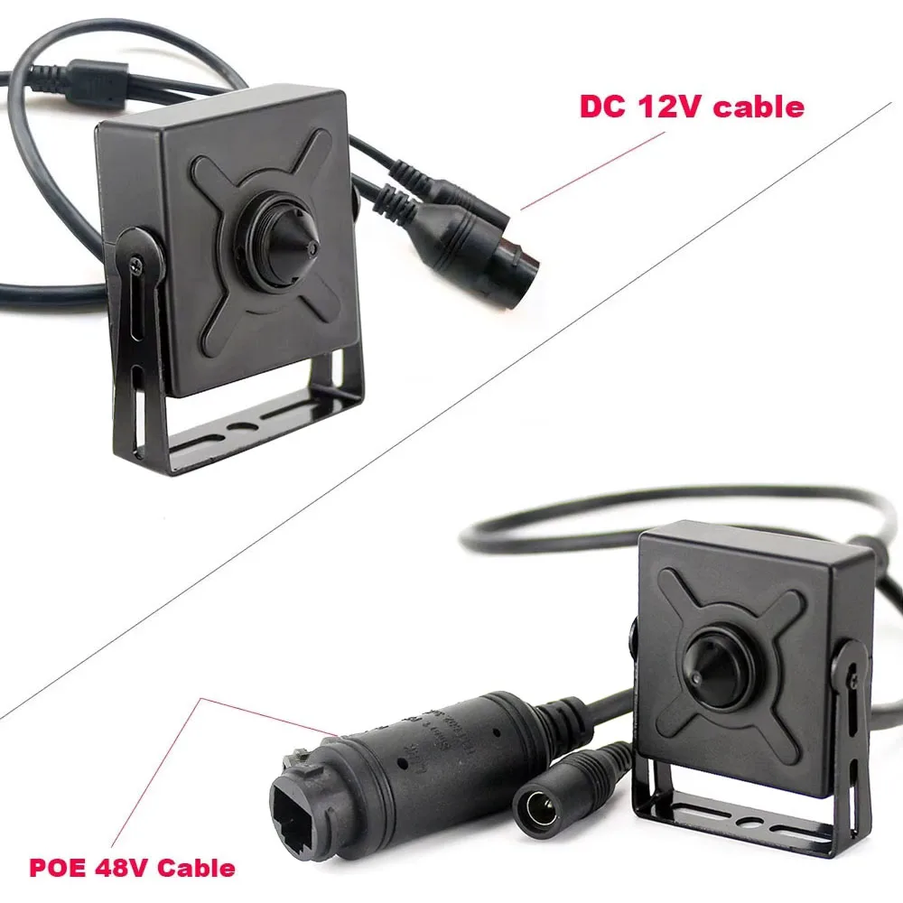 Ultra HD 4K Mini Pinhole Lens POE IP Camera with Audio and H.265 Compression