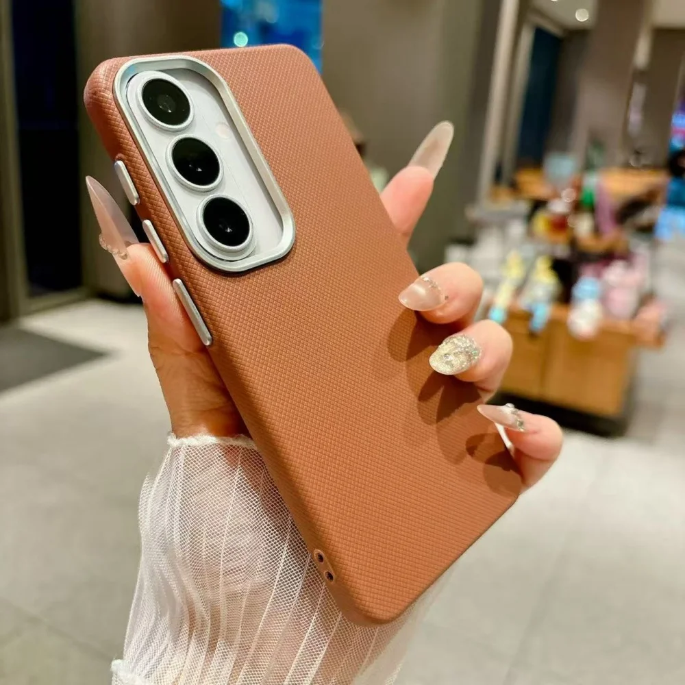 Woven Texture Leather Matte Shockproof Phone Case
