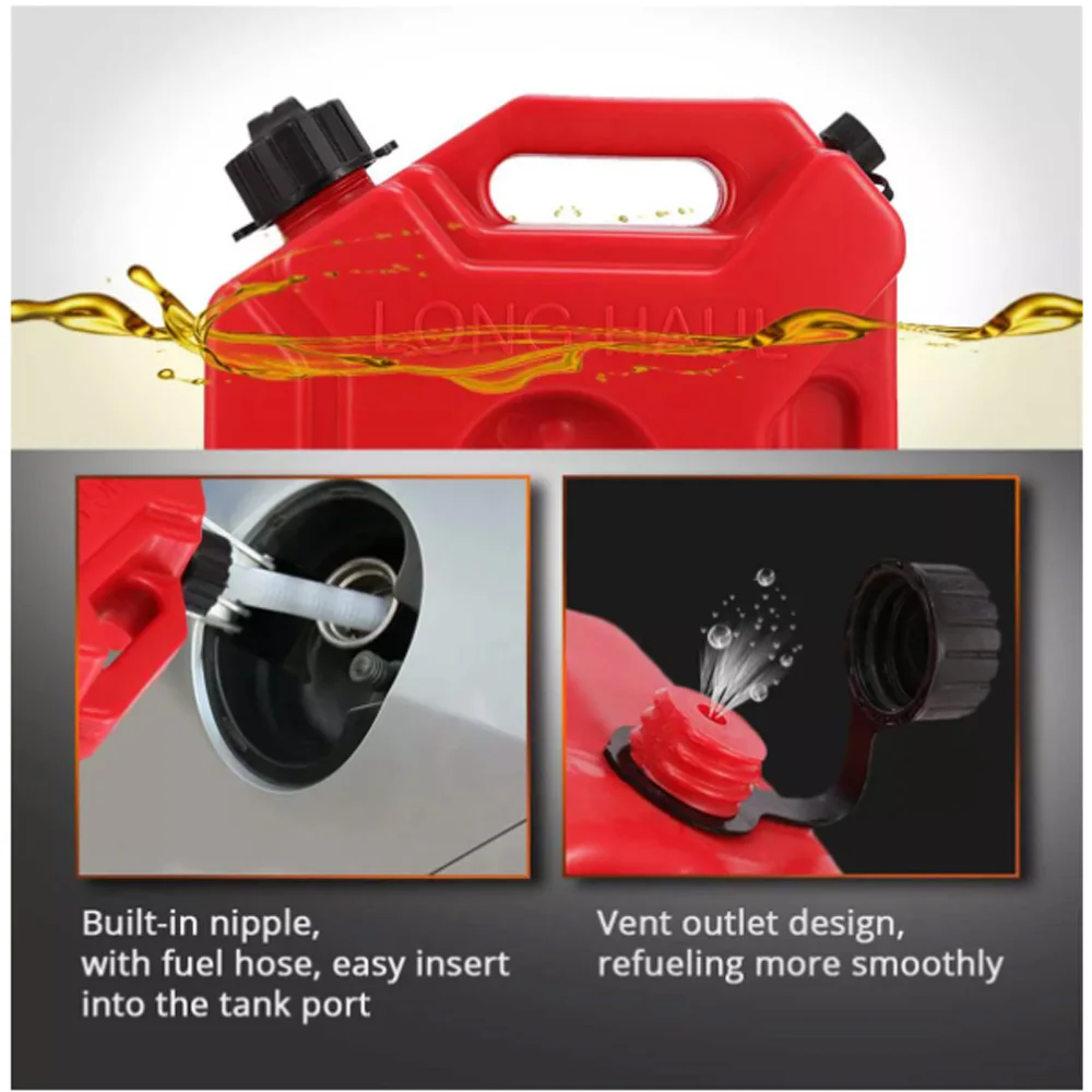 3L Liter Black Green ATV UTV Motorcycle Spare Jerry Can Gas Fuel Tank Plastic Petrol Car Container Gasoline Petrol Tank Canister