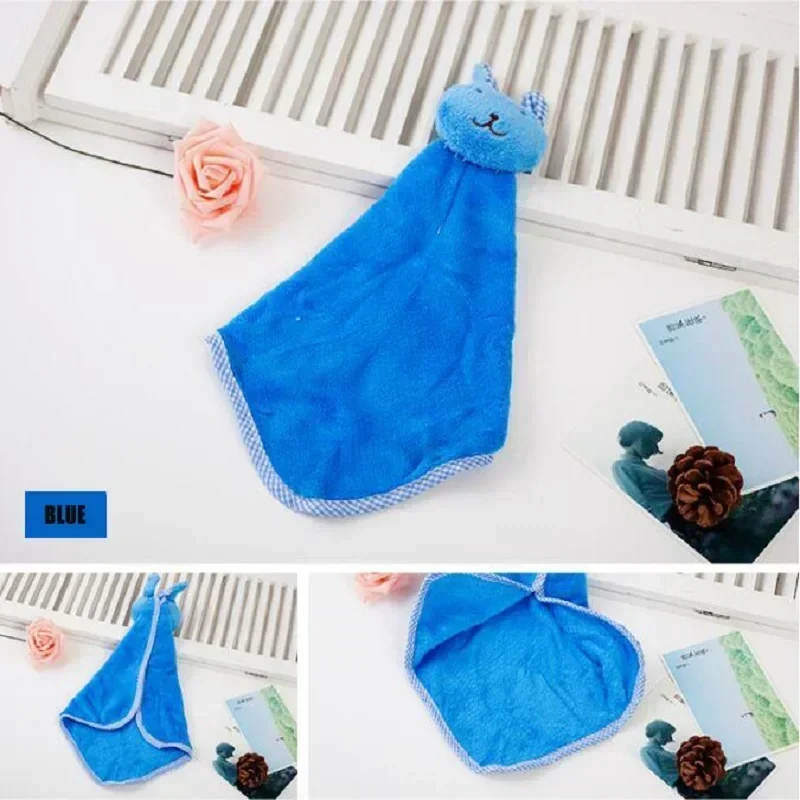 Cartoon Cute Bunny Hand Towel Coral Fleece Absorbent Hangable Rabbit Head Cleaning Rag Baby Stuff bath towel