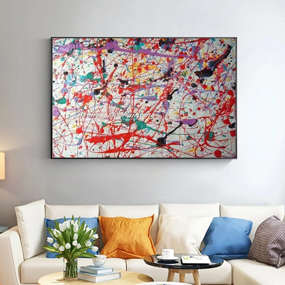 Hand Painted Pollock Style Oil Painting 2