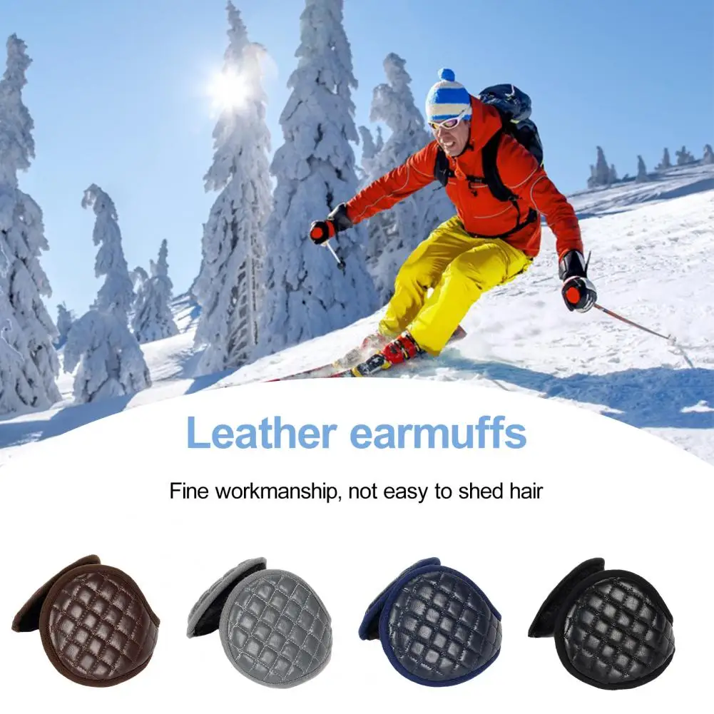 цена Men Earmuffs Men's Ultra-thick Windproof Fleece Lined Earmuffs for Winter Soft Thermal Ear Warmer Solid Color Design Winter Warm