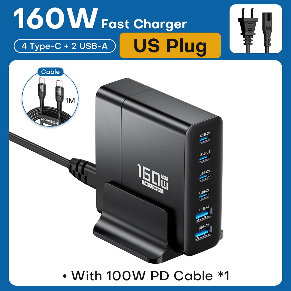 USB desktop surface charger type C, W, GaN, fast charger for iPhone devices, and Xiaomi, and S23, and Macbook, and iPad, and PPS, and PD, and QC4.0, and QC4.0, and Macbook