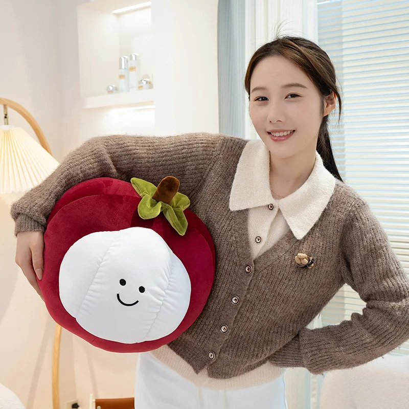 창의적이고 재미있는 부드러운 망고스틴 과일 야채 플러시 장난감, 진정시키는 봉제인형, 부드러운 장 장난감