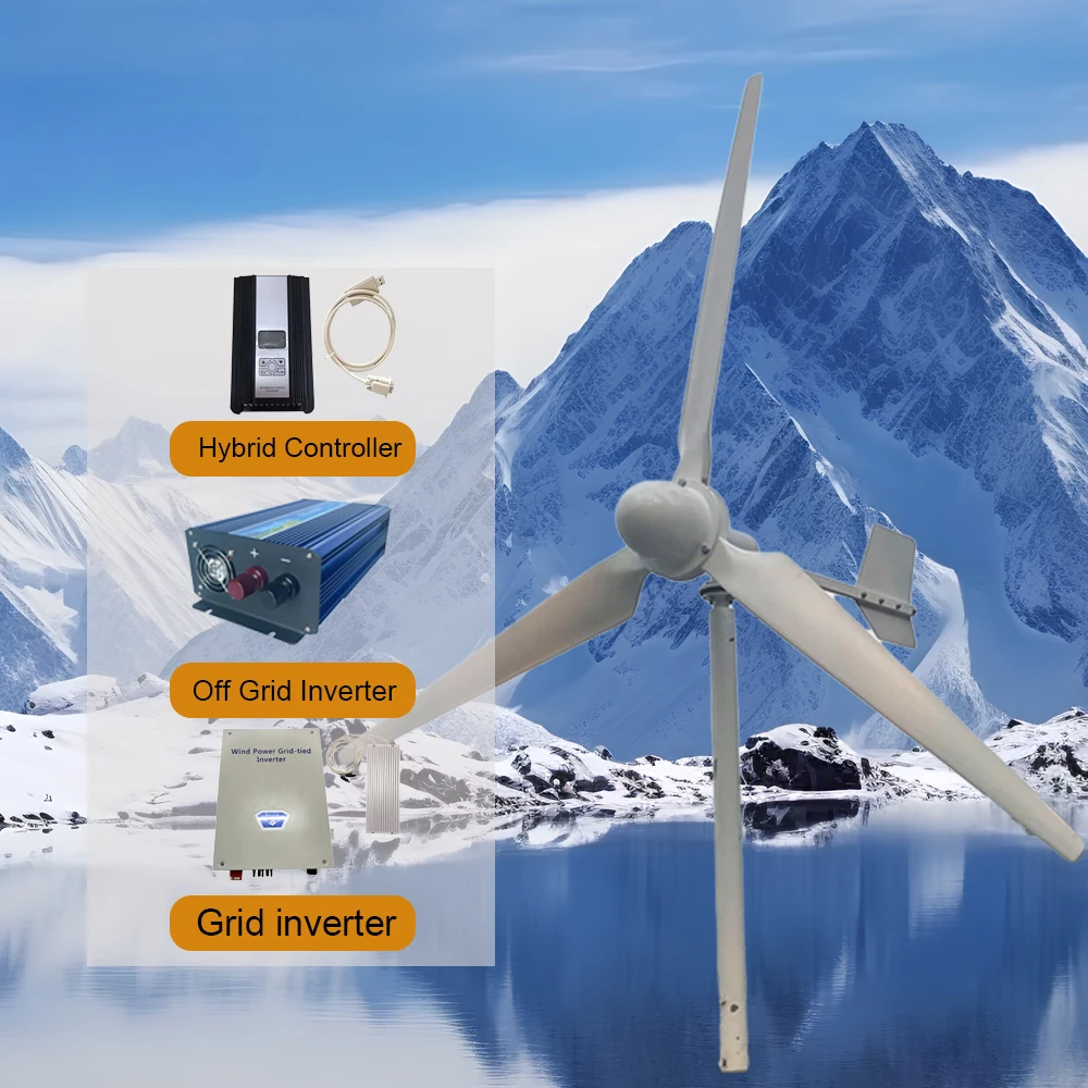 

10KW 20KW 30KW 50KW 48V 96V 120V 220V 380V Horizontal Wind Turbine Generator Windmill With Lcd Controller and Off Grid Inverter