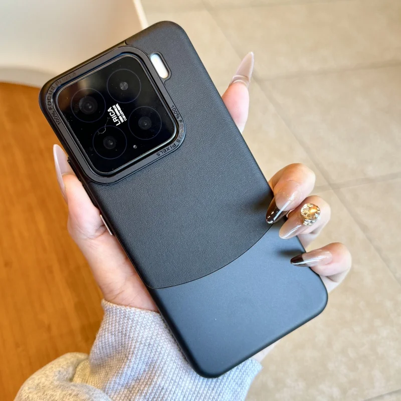 Luxury Matte Plating Leather Phone Case - Two-Tone Shockproof Protection Cover