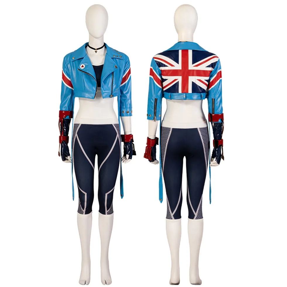 

CosDaddy Cammy Cosplay Costume Adult Women Blue Coat Pants Battle Suits Halloween Carnival Party Costume