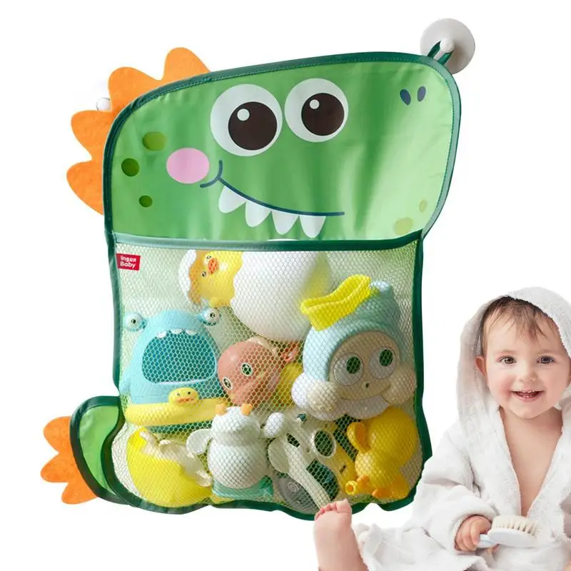 

Bathtub Toy Holder Dinosaur Cartoon Drainage Bags Multi And Easy Use For Kids With Suction Cups Quick Drying And Mould Proof