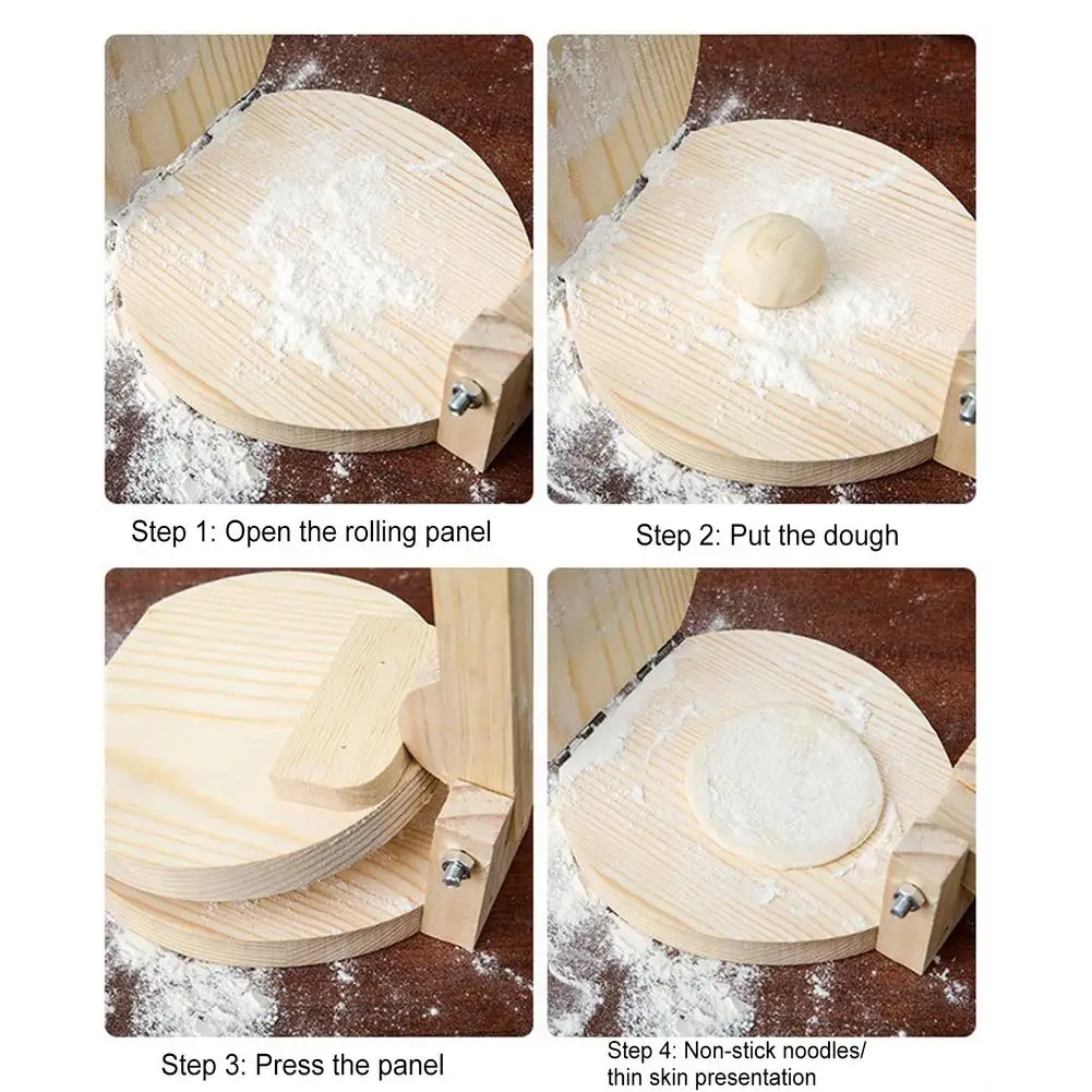 Tortilla Press Wooden Tortilla Press Dumpling Chapati Maker for Making Roti Corn Cake Maker Kitchen Gadget Bakeware Pie Tools for Making Arepas