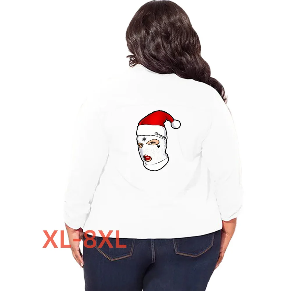 

Женская зимняя куртка с рождественским принтом, размеры 4xl 5xl 6xl 7xl 8xl