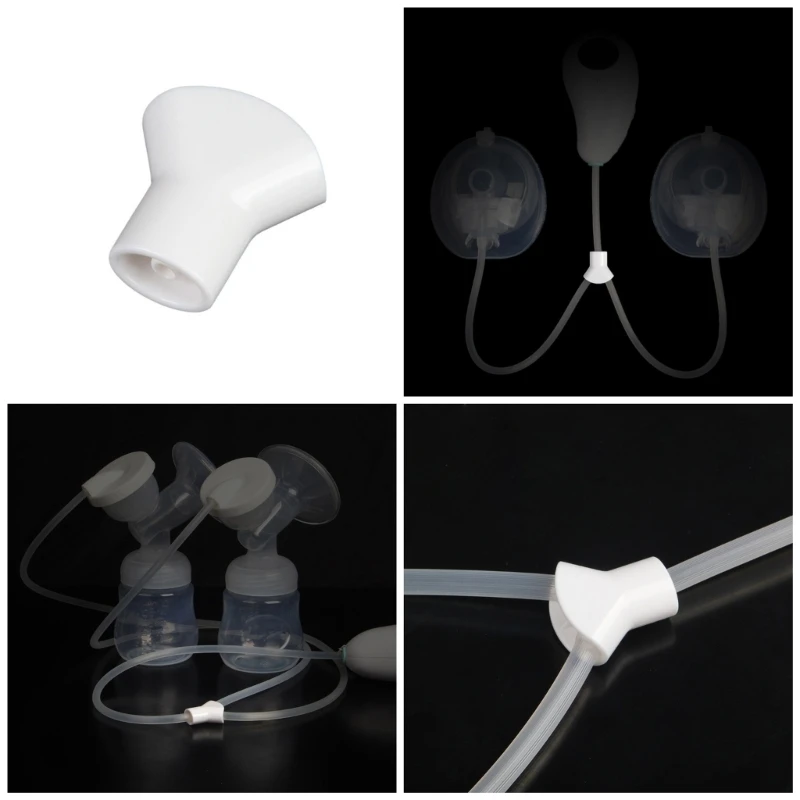 Y Type Tubing Connector Compatibility with Multiple Electric Breast Pump Brands White Pipe Connector for Secure Use A2UB