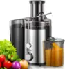 Qcen Juicer Machine, 800W Centrifugal Juicer Extractor with Wide Mouth 3” Feed Chute for Fruit Vegetable, Easy to Clean, Stainle 1
