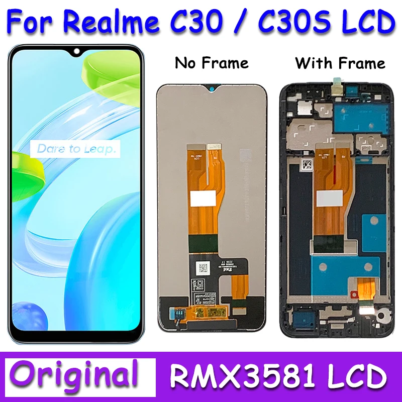 

Оригинальный ЖК-дисплей 6,5 дюйма для OPPO Realme C30 RMX3581, сенсорный экран с рамкой для Realme C30s C30S, сменный ЖК-экран