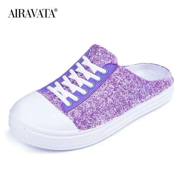 Women's Clogs Shoes Summer Beach Sandals Light Garden Shoes House Slippers Quick Dry Casual Flat Anti-Slip Flip Flops for Home Purple