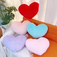 Faux Rabbit Fur Heart Pillow Creative Heart-shaped Sofa Cushion Bedside Decorative Ornaments Cute Pillow Chair Cushion 2