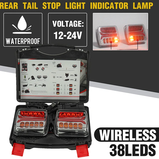 Kit de feux arrière magnétiques a LED 12/24V avec triangle réfléchissant  pour remorque camions