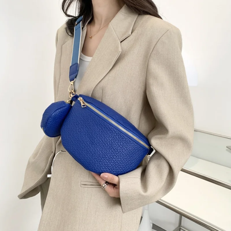 Elegant Solid Colour Soft PU Leather Fanny Packs For Women Simple