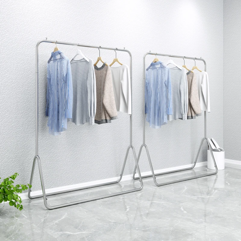 Floor standing Zhongdao men's and women's light luxury clothing rack, stainless steel shelf display rack