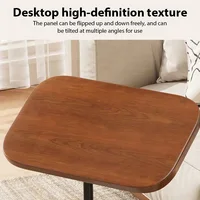 C-shaped Side Table Coffee Table Waterproof Living Room Sofa Table Height Adjustable And Flip-over Panel Load Capacity of 25kg 3
