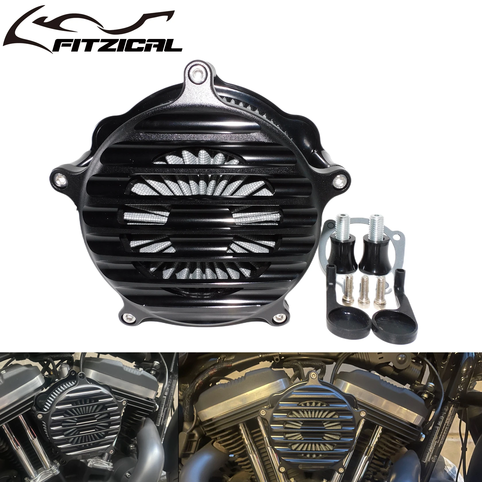 

Motorcycle Air Filter Cleaner System Intake Kit CNC Aluminum For Harley Sportster Iron XL883 XL1200 Nightster Roadster 2004-2023