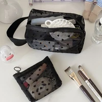 Heart Transparent Mesh Makeup Bag Multifunction Portable Women Cosmetic Storage Pouch Ladies Toiletry Lipstick Organizer Bags 3