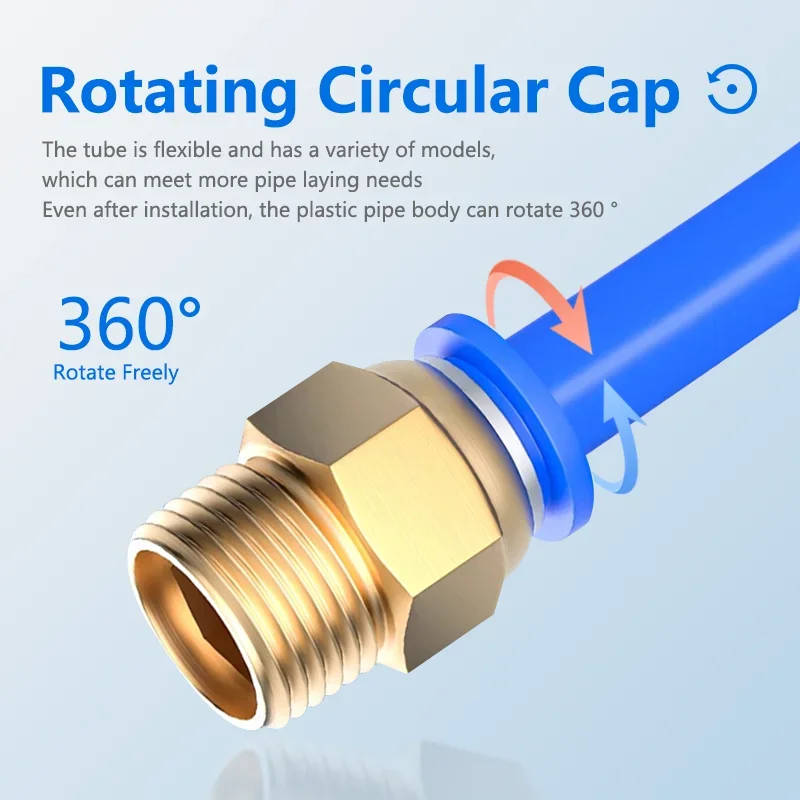 Pneumatic Fittings PC Air Quick Connector PC4-M5 PC6-01 PC6 1/8" 1/4" 3/8" 1/2" Male Thread Coupling Brass Fitting 50/200Pcs