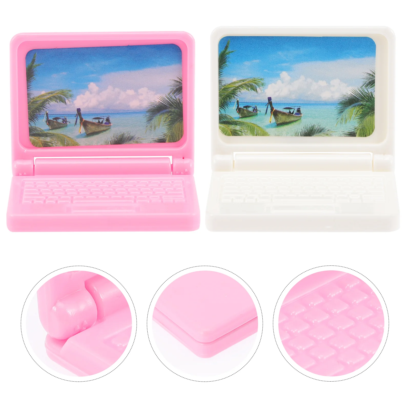 12 Pcs Notebook Dollhouse Computer Miniature Laptop Model Toy Food Play Micro Scene