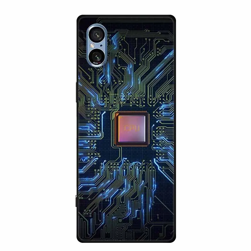 Stylish Black Silicone Soft Phone Case with Fashion Pictures