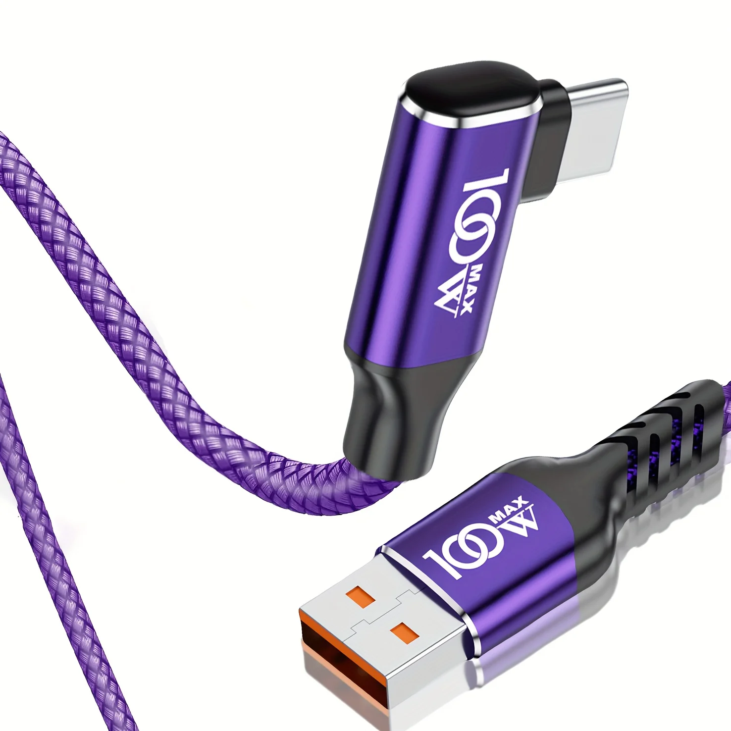 Durable Purple Nylon Braided USB-C Charging Cable