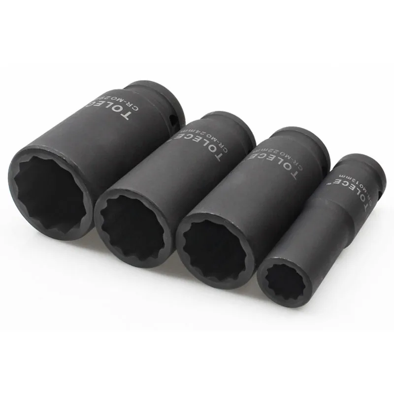 Impact Pneumatic Socket Torx Head 1/2" Drive Metric Metric Air 12 Point Socket Wrench Head Car Auto Truck Wrench Repair Too 3