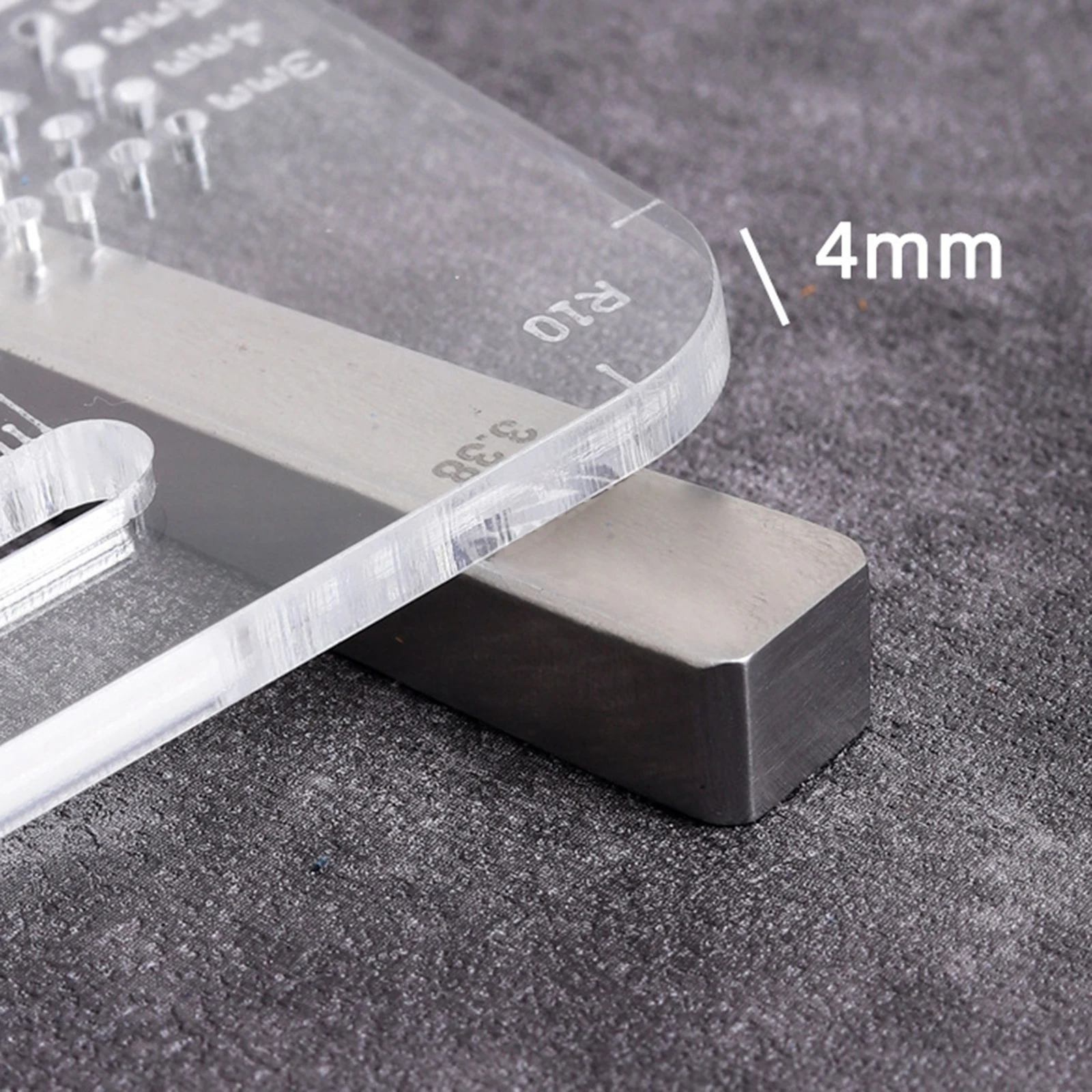 Leather Punching Ruler Auxiliary Rounded Hole Punching Marking Equipment
