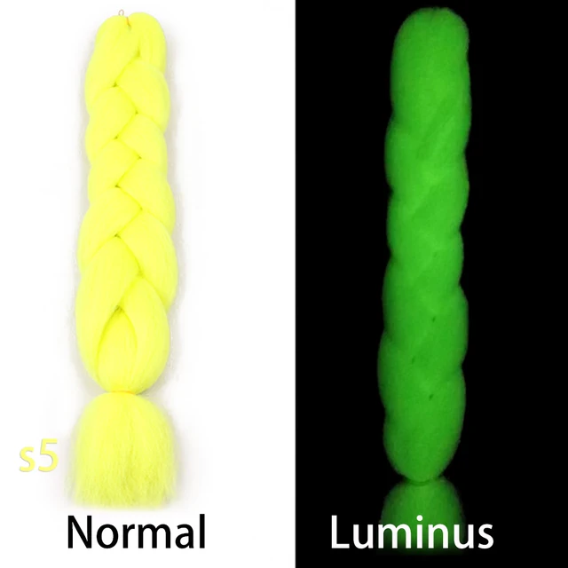 Synthetic Glow In The Dark Braiding Hair Extensions 5