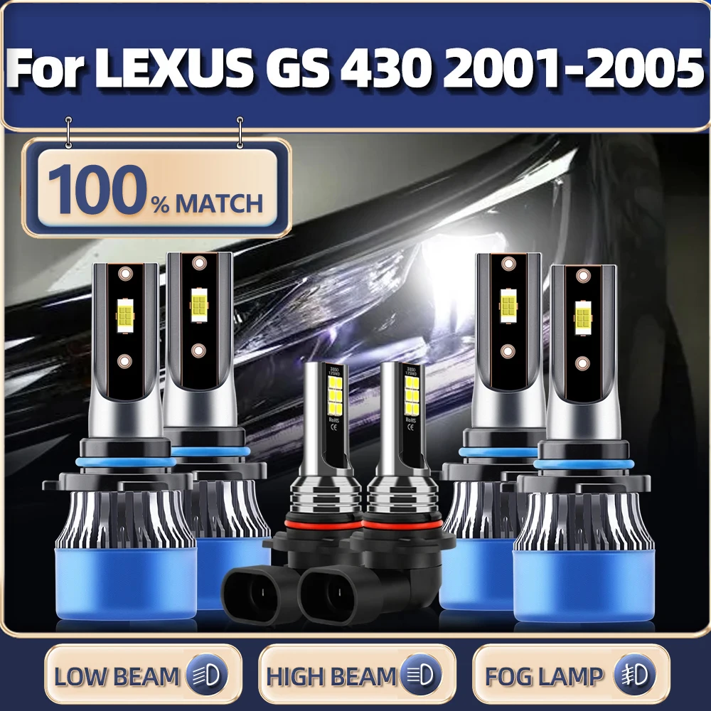 

60000LM LED Headlight Bulb 360W Canbus Car Light 6000K 12V Super Bright Plug And Play For LEXUS GS 430 2001 2002 2003 2004 2005