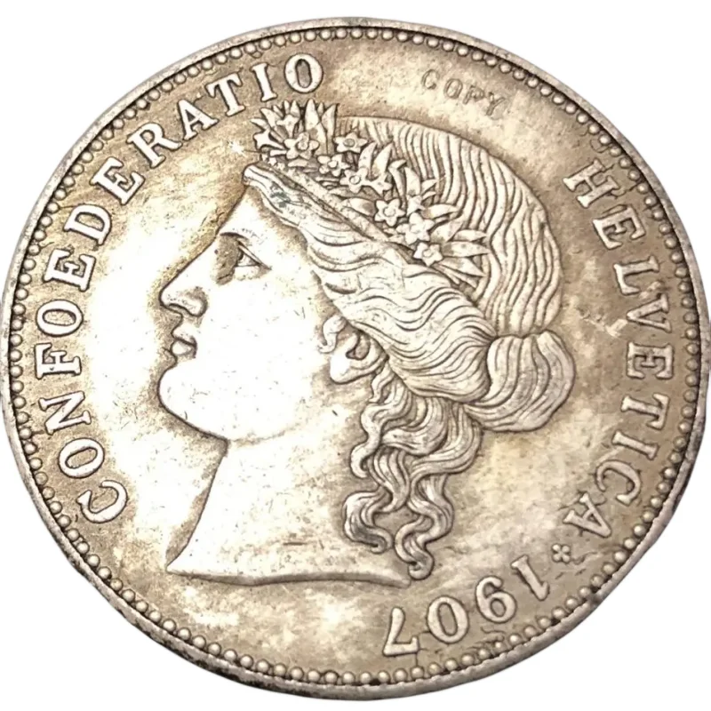 

1907 Switzerland 5 Franken Silver Plated Copy Coin