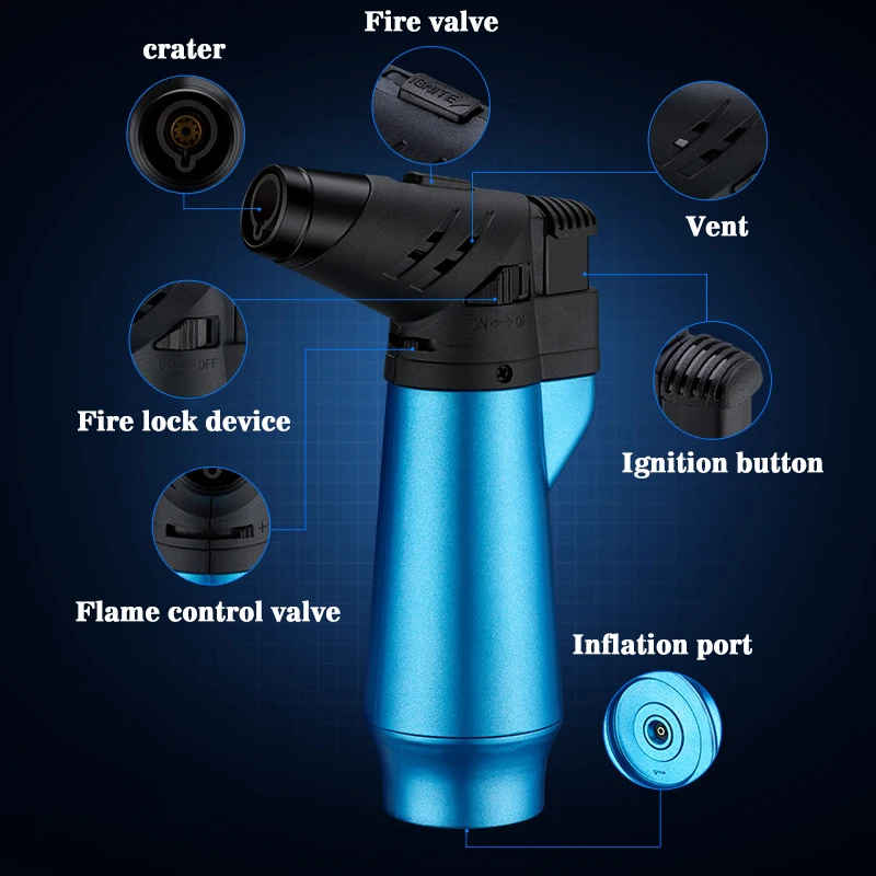 High Jet Flame Gas Lighter Refillable Adjustable Gas Jet Torch Lighter Barbecue Tool Men's Flame Ignition Tool